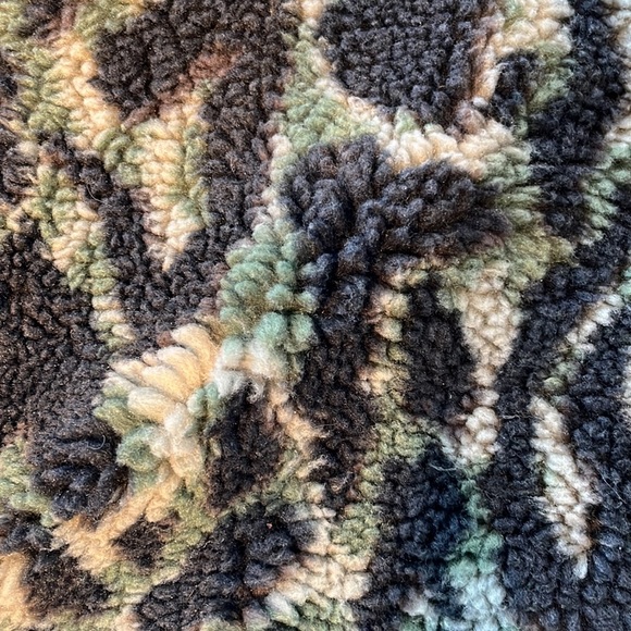 Green, white and black turtle neck TNA fur sweater - Picture 3 of 9